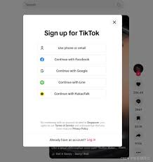 TikTok注册界面截图